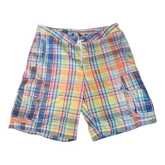 POLO BY RALPH LAUREN Vintage Plaid Swim Trunks - Size 34 - Picture 1 of 8